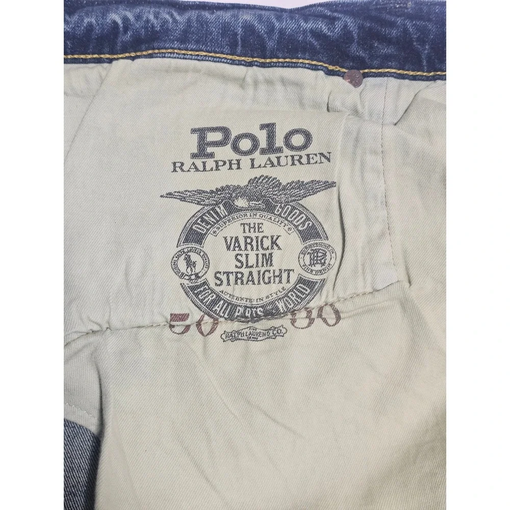 NWT Polo Ralph Lauren Varick Slim Straight Paint Splatter Jeans 50x30 XL